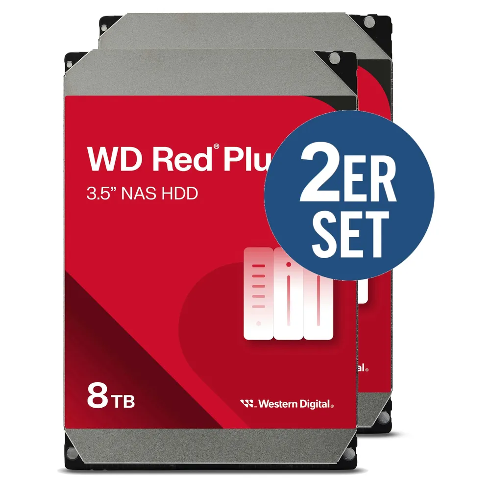 WD Red Plus 2er Set WD80EFPX - 8 TB 5640 rpm 256 MB 3,5 Zoll SATA