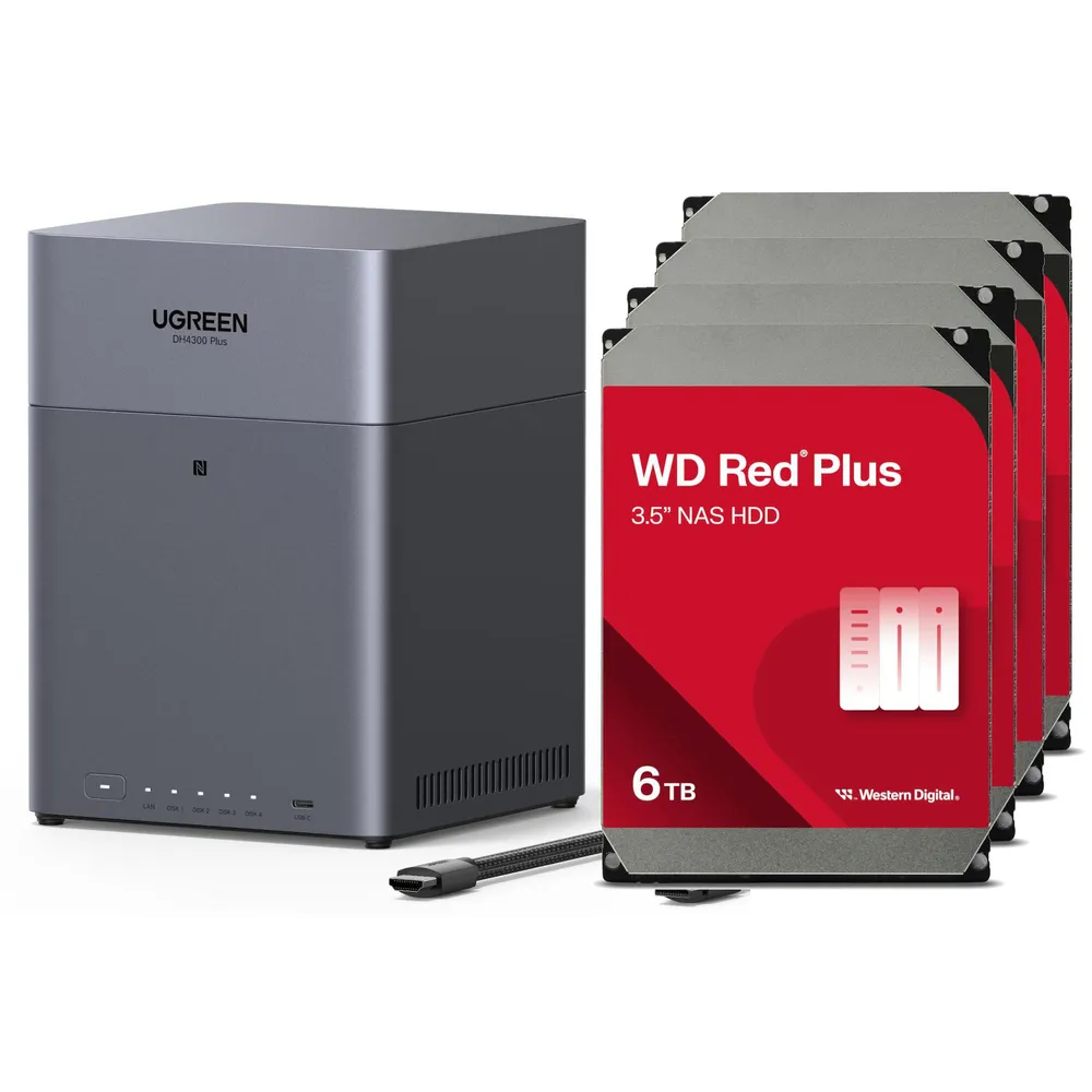 UGREEN NASync DH4300 Plus NAS System 4-Bay 24TB inkl. 4x WD