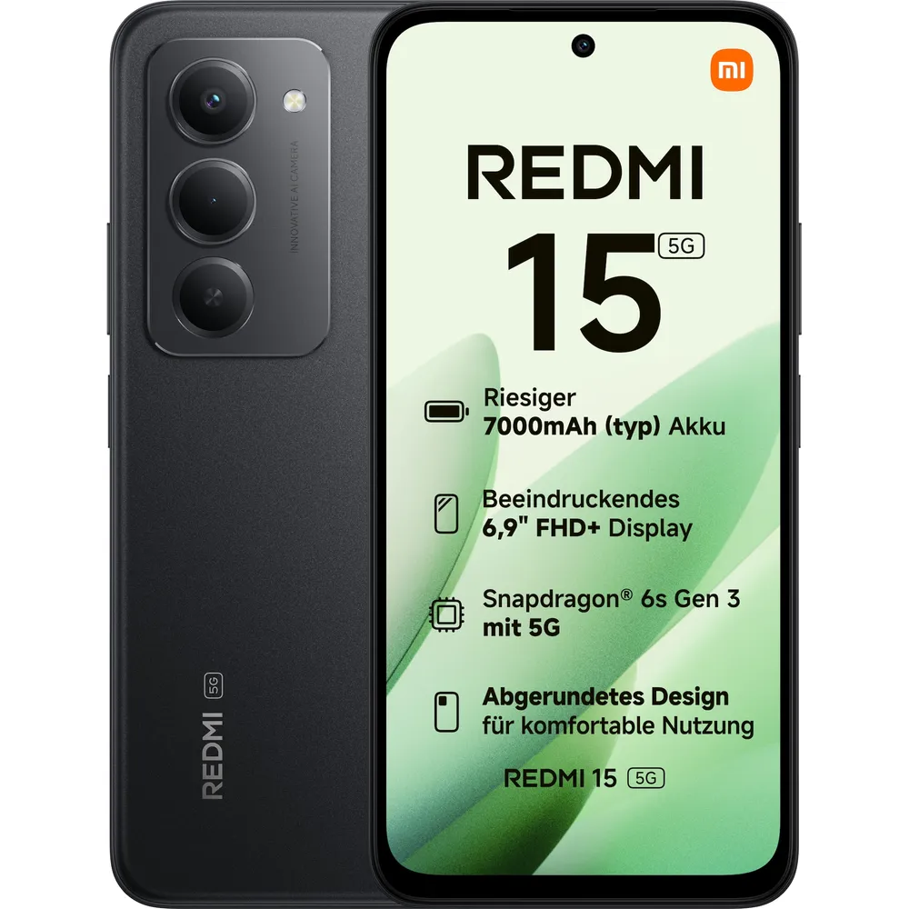 Xiaomi Redmi 15 5G 8/256GB Dual-SIM Smartphone Midnight Black