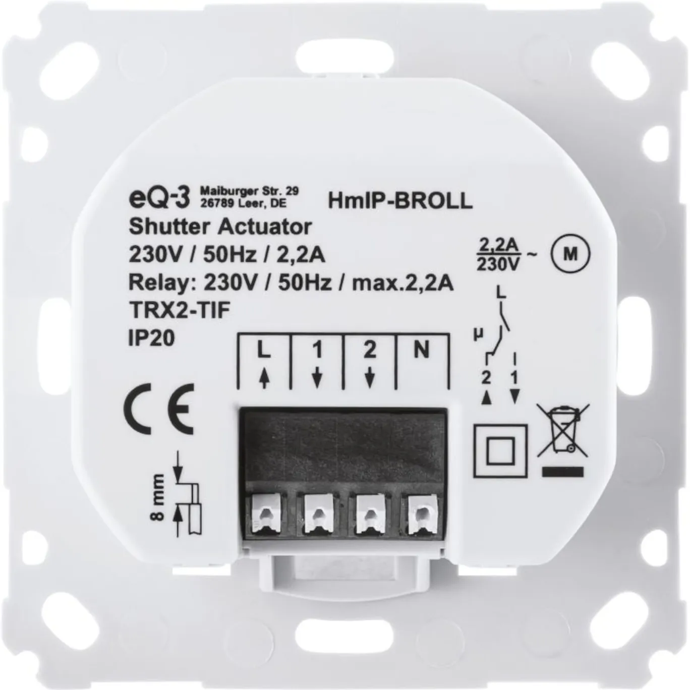 Homematic IP Rollladenaktor für Markenschalter