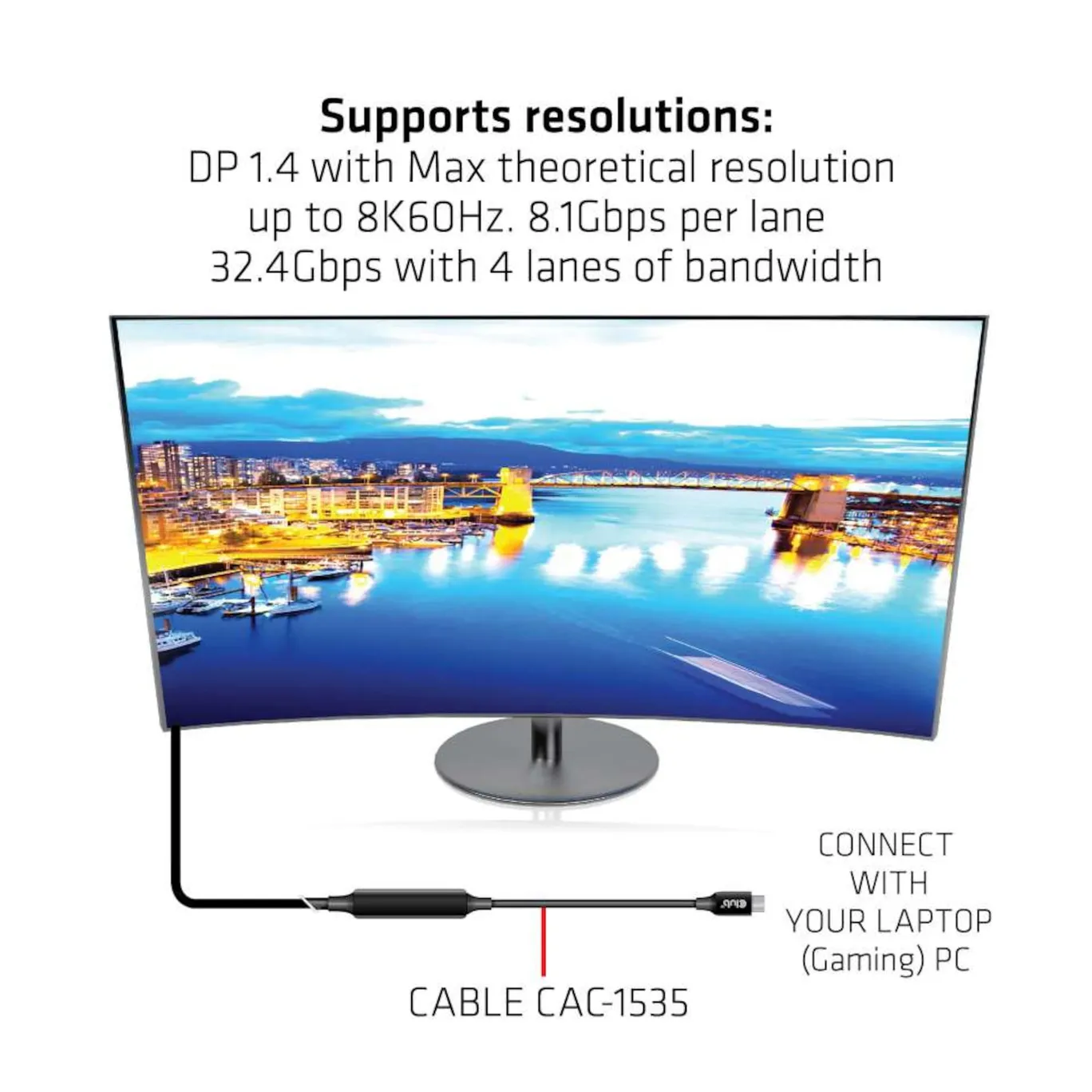 Club3D CAC-1538 USB-C Auf USB-A Adapterkabel – Aktiv, 5 Gbps, 10 Meter Länge