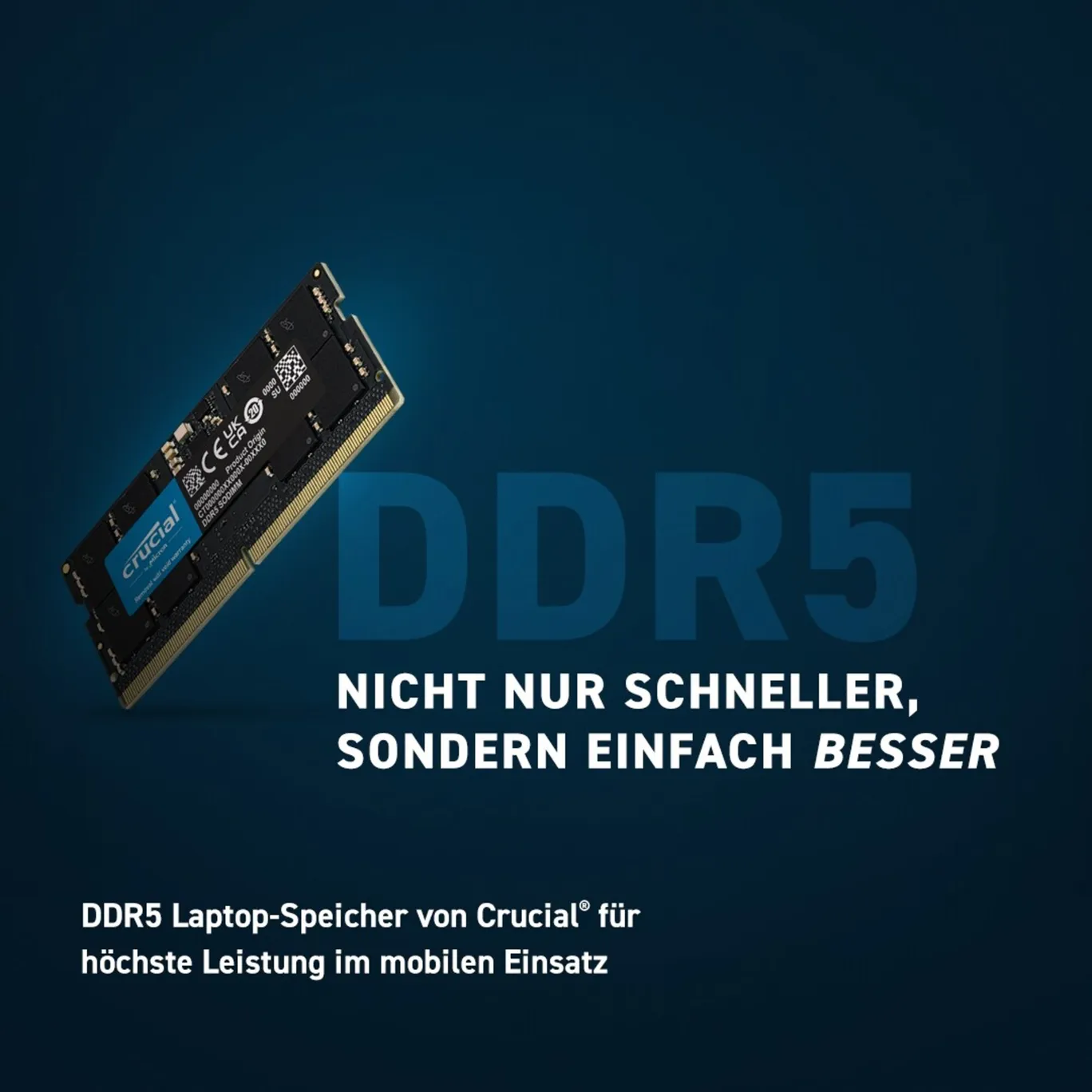 16GB (1x16GB) Crucial DDR5-5600 CL 46 SO-DIMM RAM Notebook Speicher