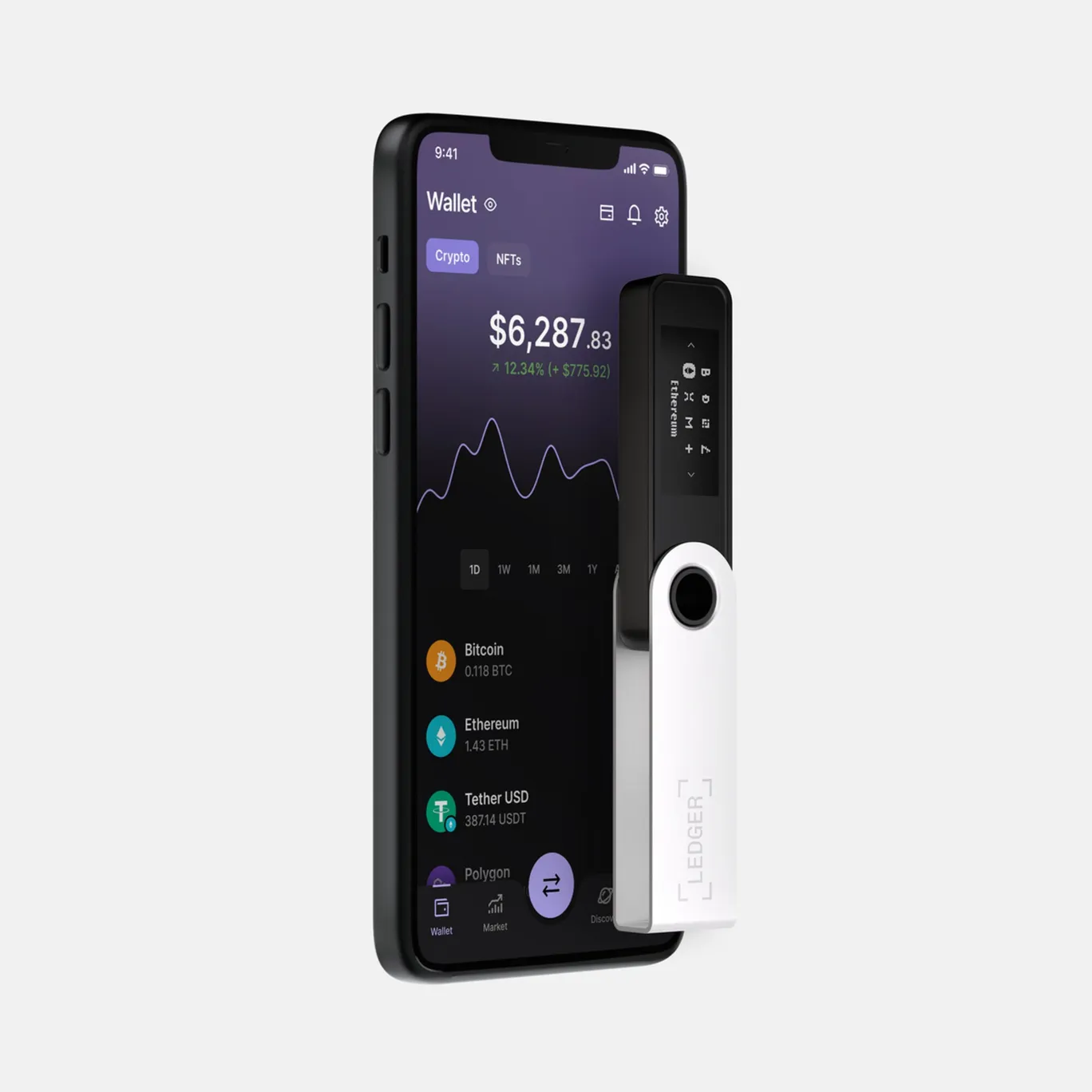 Ledger Nano X Krypto-Hardware-Geldbörse Onyxschwarz