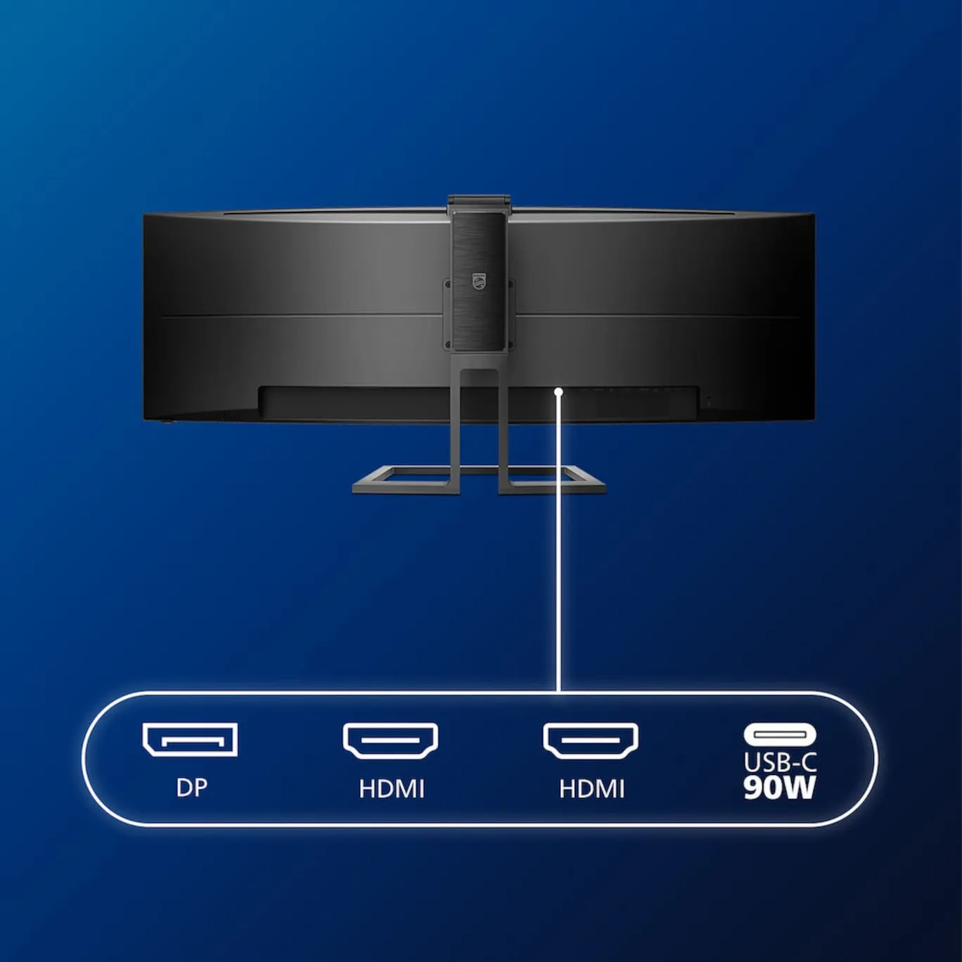 Philips P Line 499P9H 124cm 49 DQHD Monitor Curved 32 9 HDMI DP USB PD65W Webcam