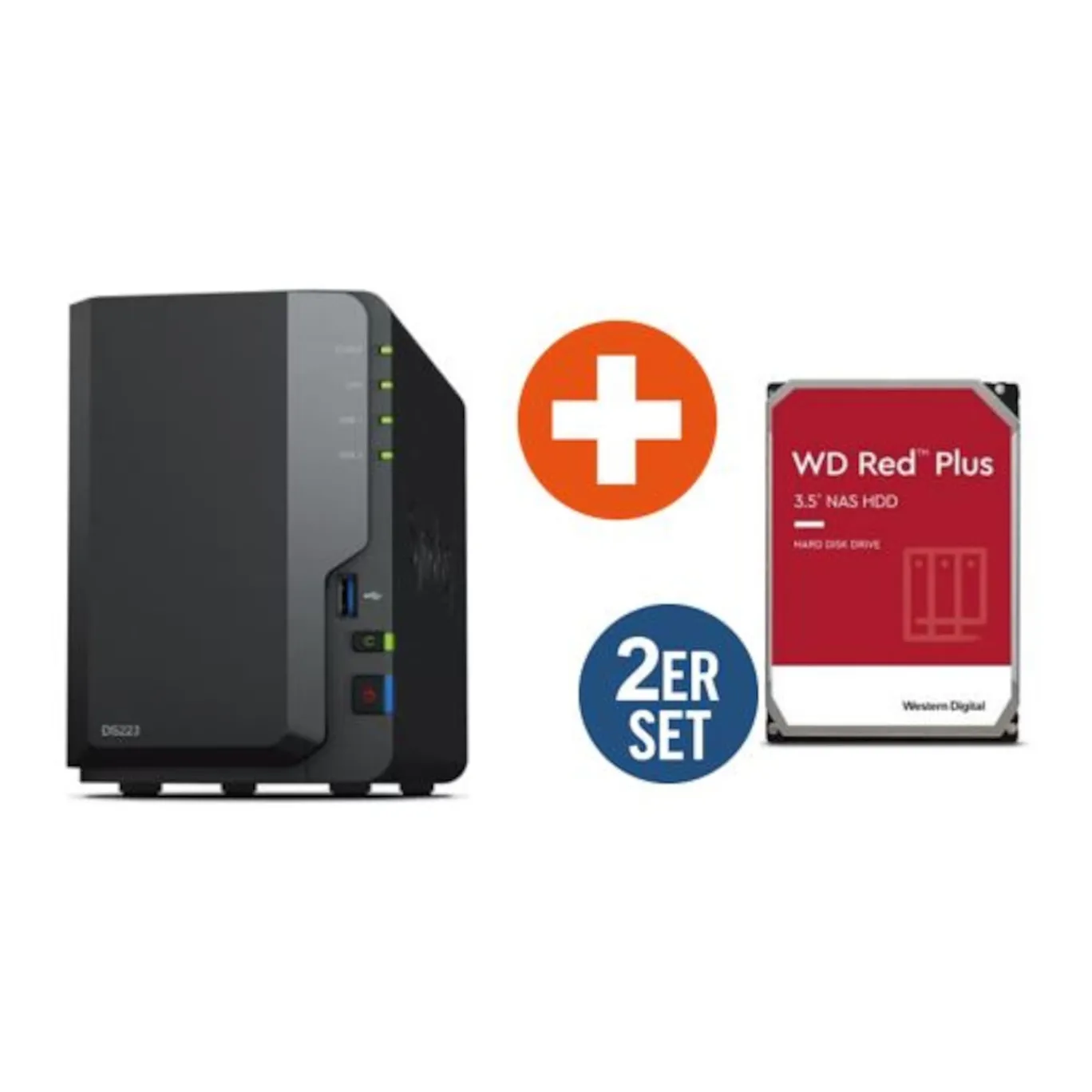 Synology DS223j NAS 2ベイ WD RED 4TB 2枚付き Synology DS223j NAS 2