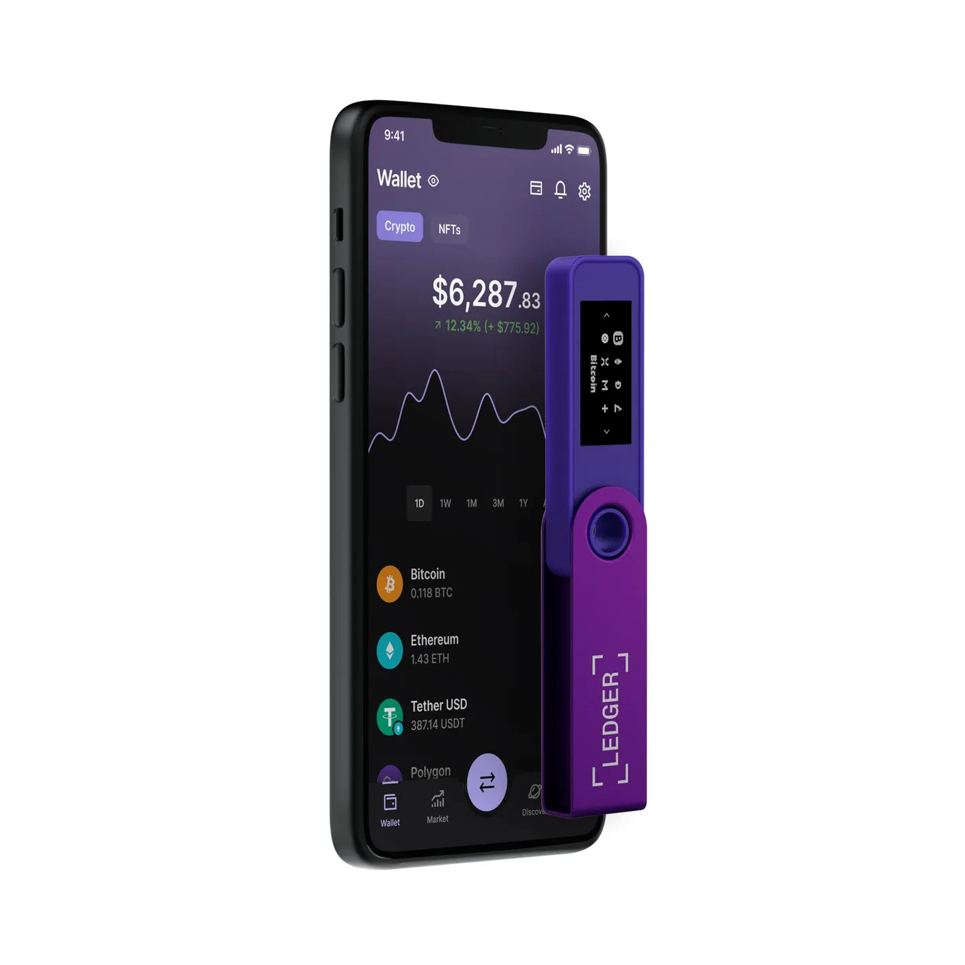 Ledger Nano X Krypto-Hardware-Geldbörse Purple Amethyst