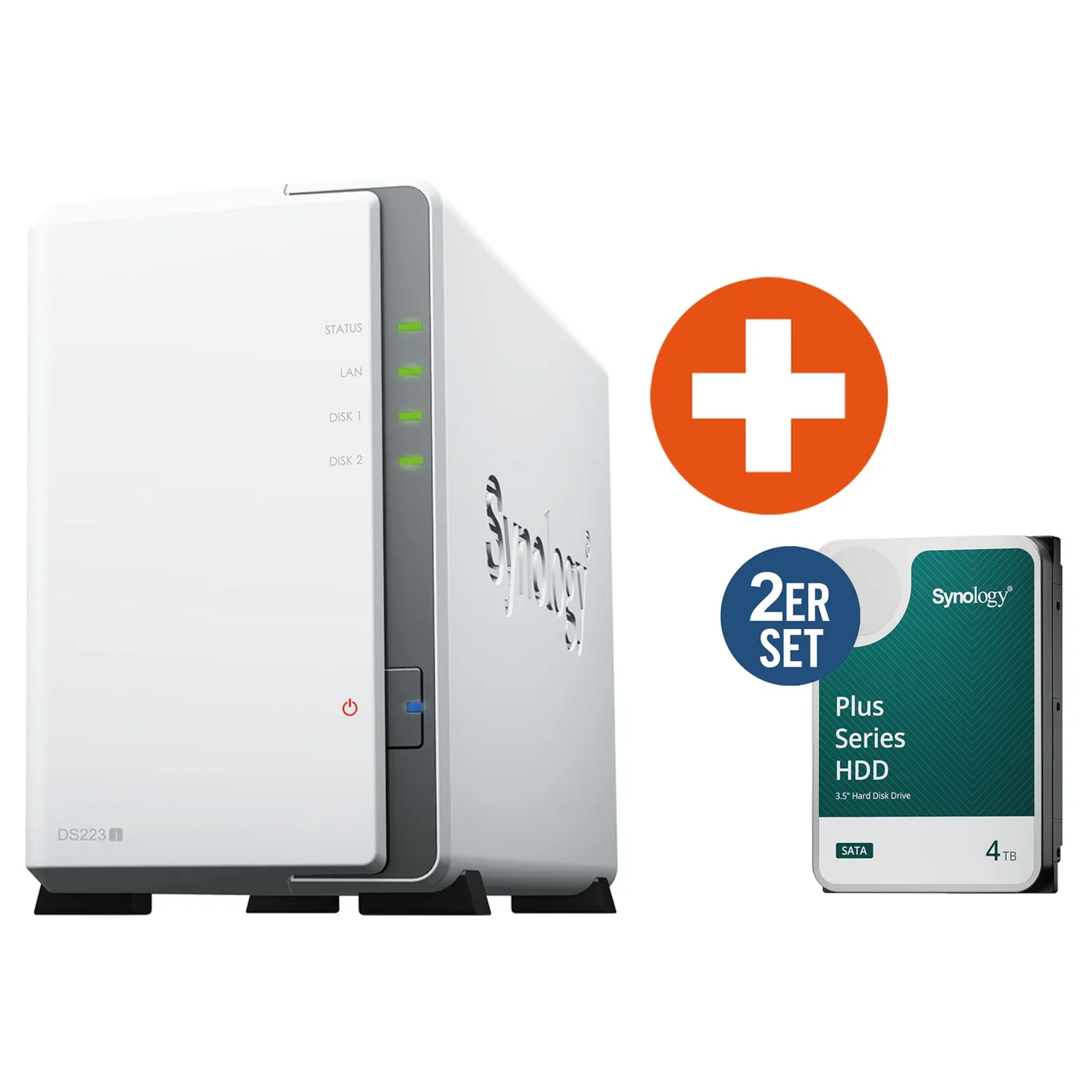 Synology DS223j NAS System 2-Bay 8 TB inkl. 2x 4 TB Synology HDD