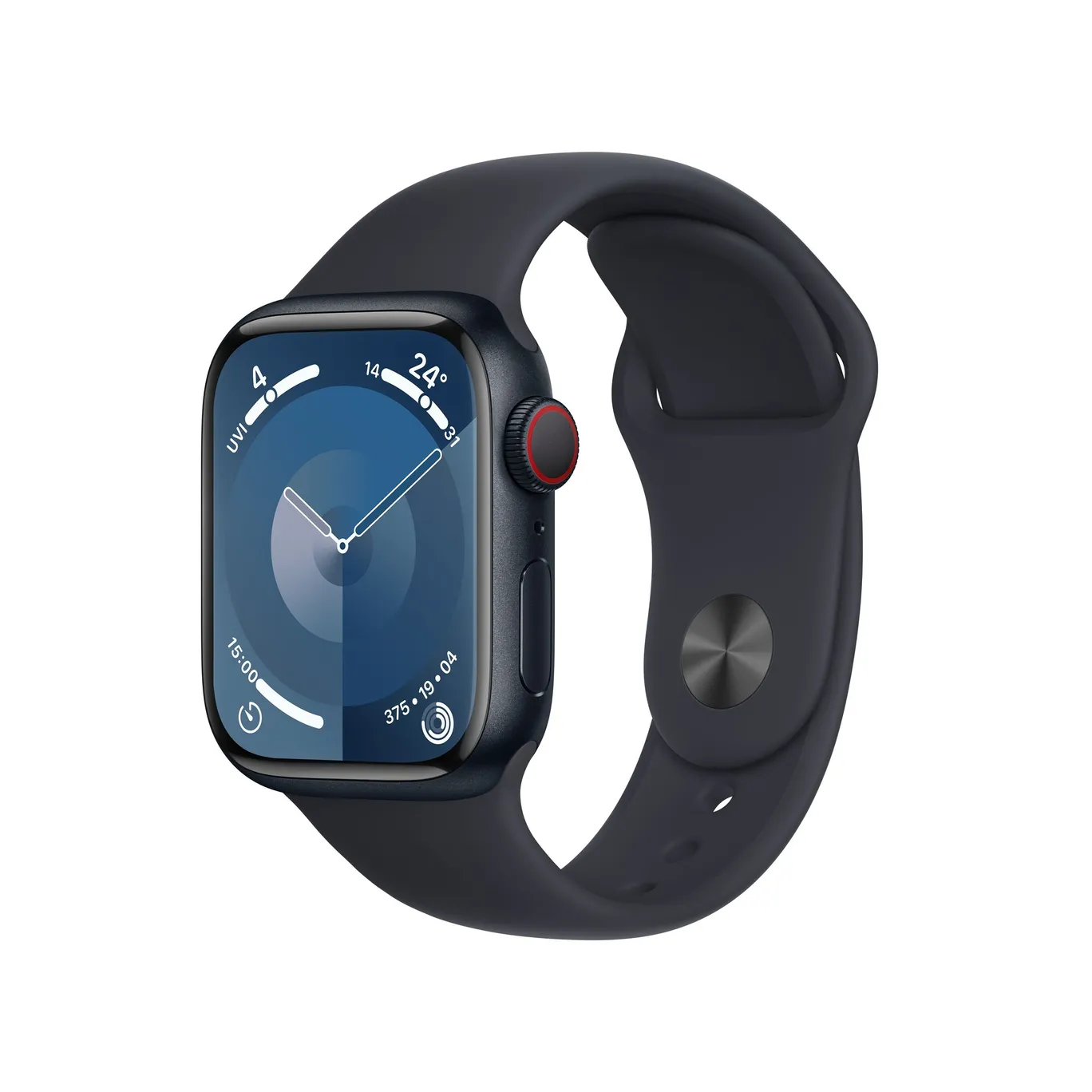 Apple Watch Series 9 LTE 41mm Aluminium Mitternacht Sportarmband Mitternacht M L