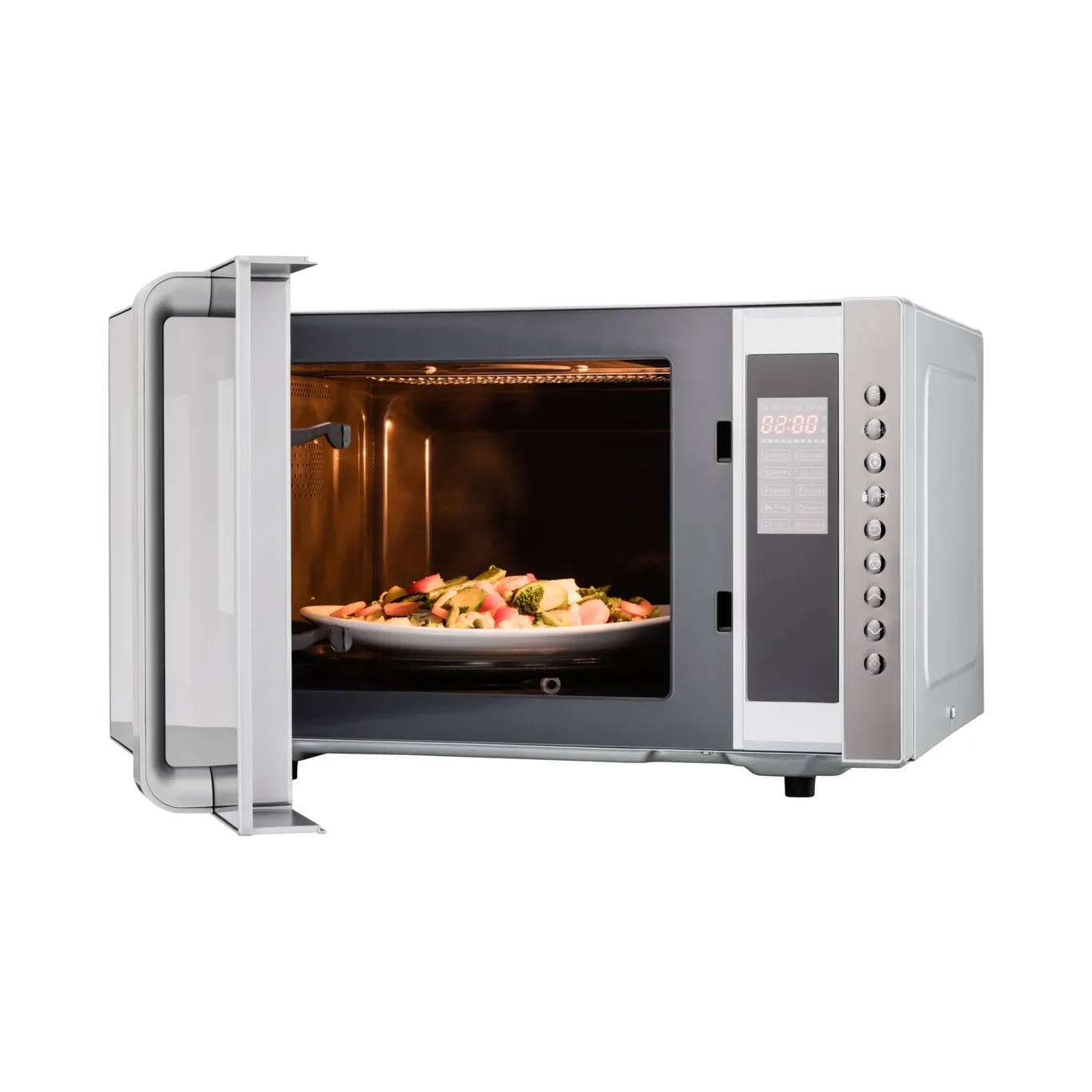 MEDION Vrijstaande, 3-in-1 Magnetron Met Grill- En Heteluchtfunctie 800 Watt Vermogen 1200 Watt Bovengrill Heteluchtvermogen 23l Md17495 Zilver