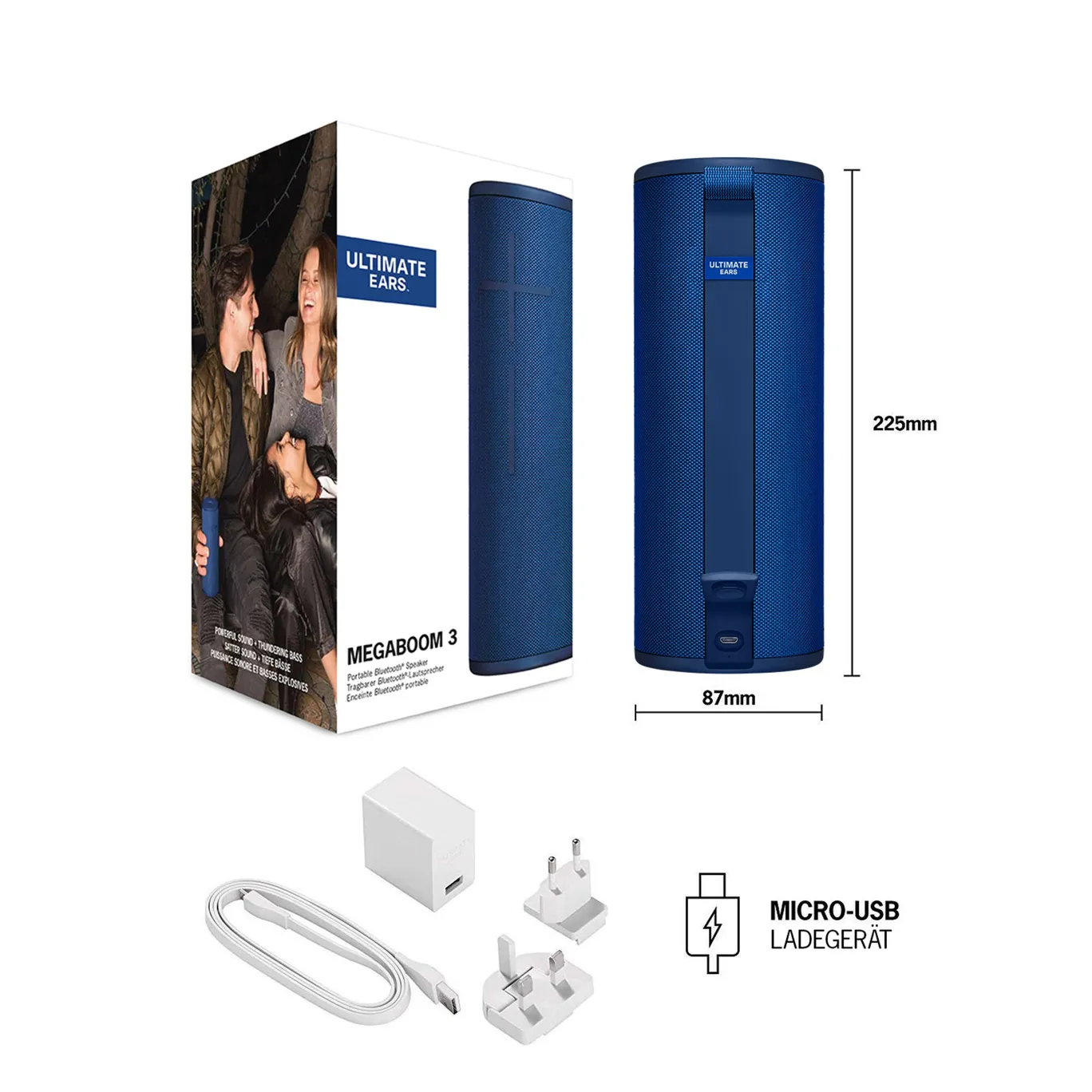 Ultimate Ears UE Megaboom 3 Bluetooth Speaker blau Ultimate Ears UE Megaboom 3 Bluetooth Speaker blau