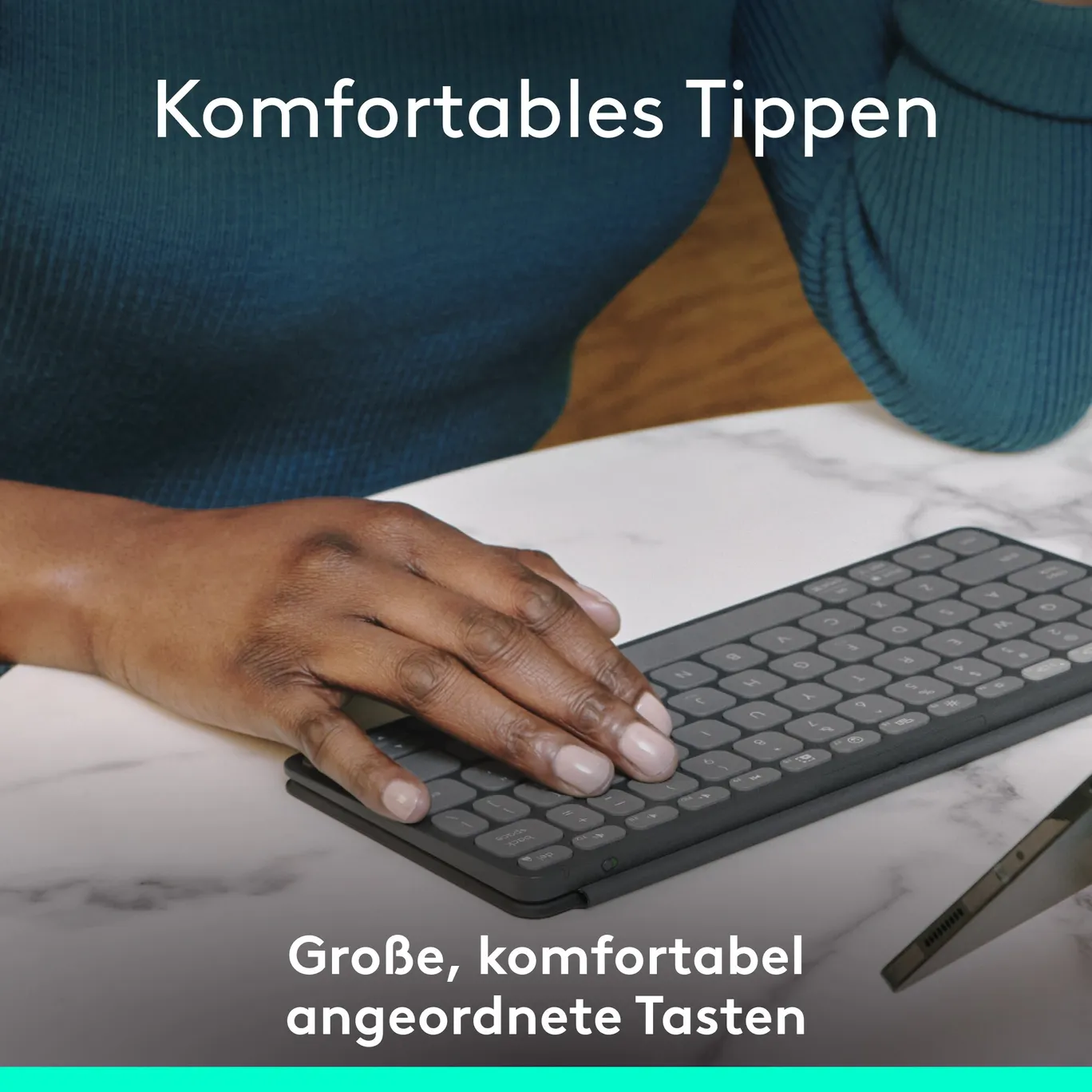 Logitech Keys-to-Go – Kabellose Bluetooth-Tastatur Für Tablet & Smartphone – Ultraleicht & Geräuschlos