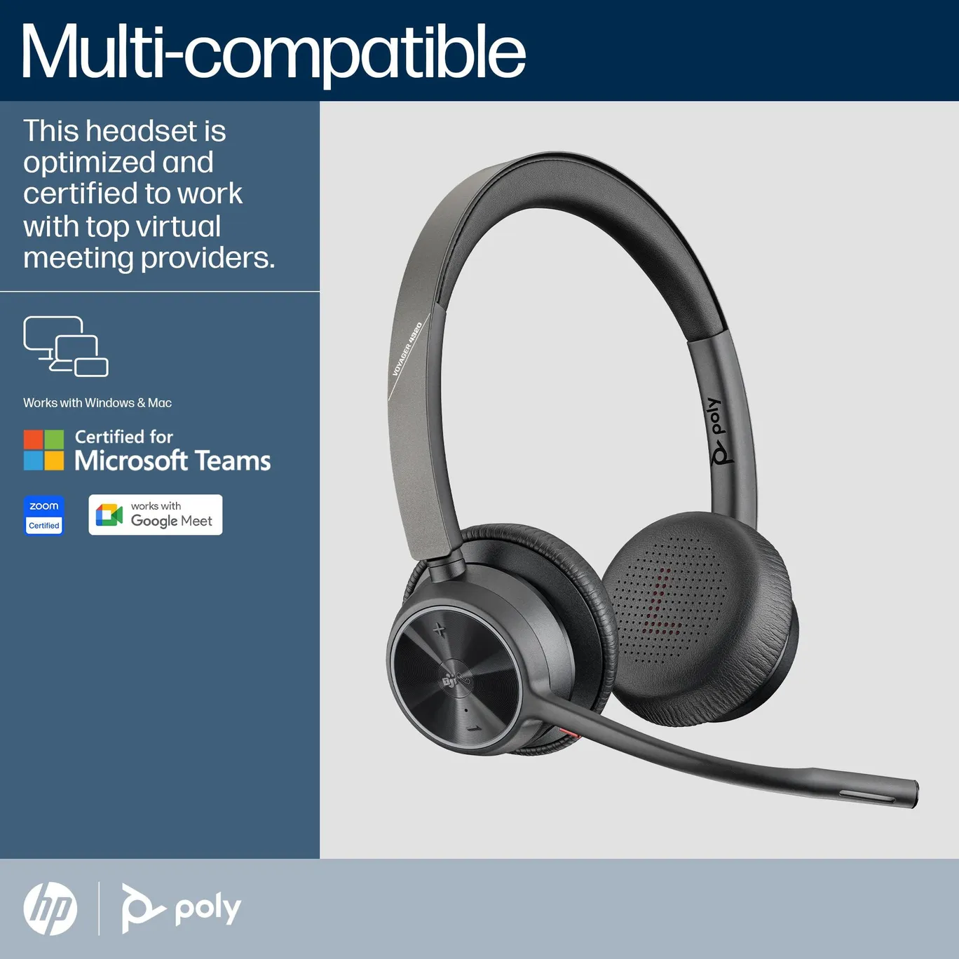 【未使用品】Poly Voyager 4320 UC Poly Voyager 4320 UC USB-C Headset für Microsoft Teams inkl
