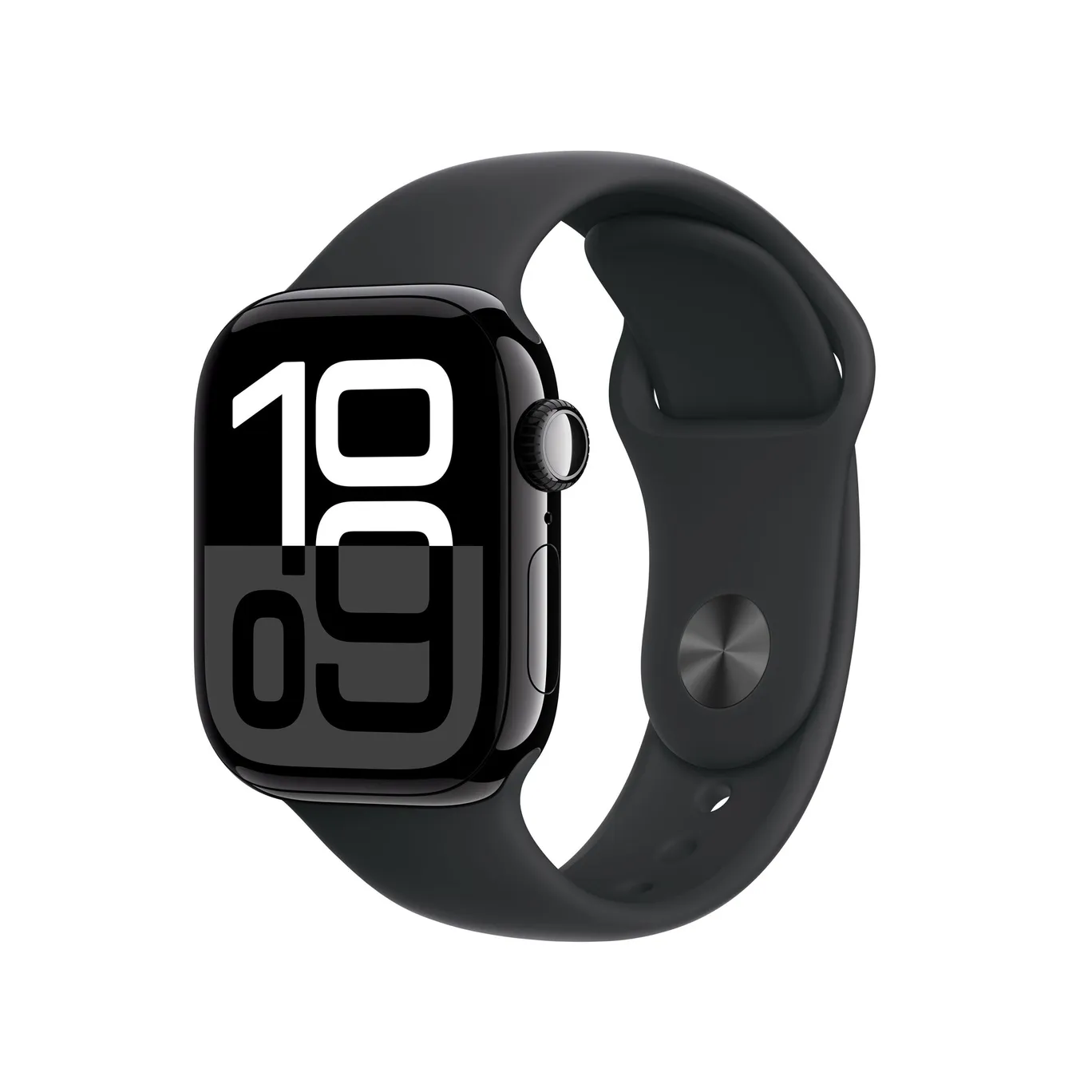 Apple Watch Series 10 GPS 42mm Aluminium Jet Black Sportarmband schwarz M L