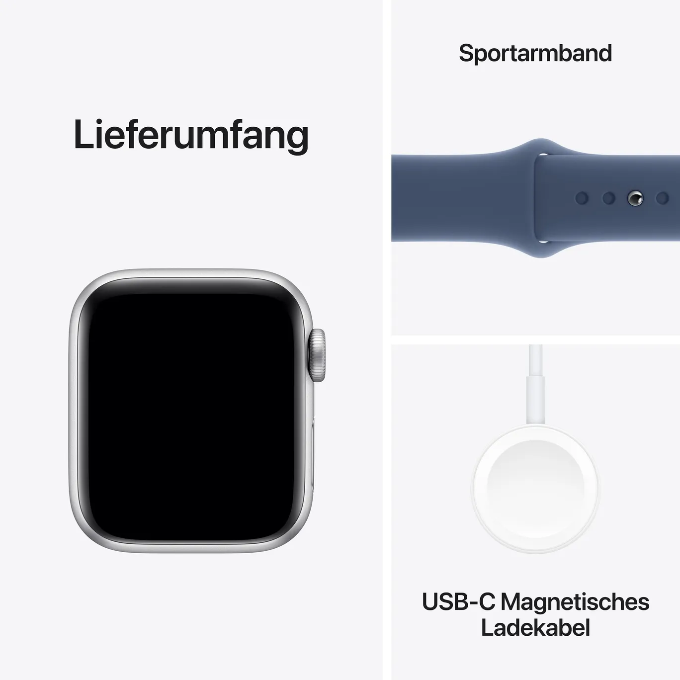 Apple Watch SE GPS 40mm Alu Silber Sportarmband Denim - S/M Apple Watch SE GPS 40mm Alu Silber Sportarmband Denim - S/M