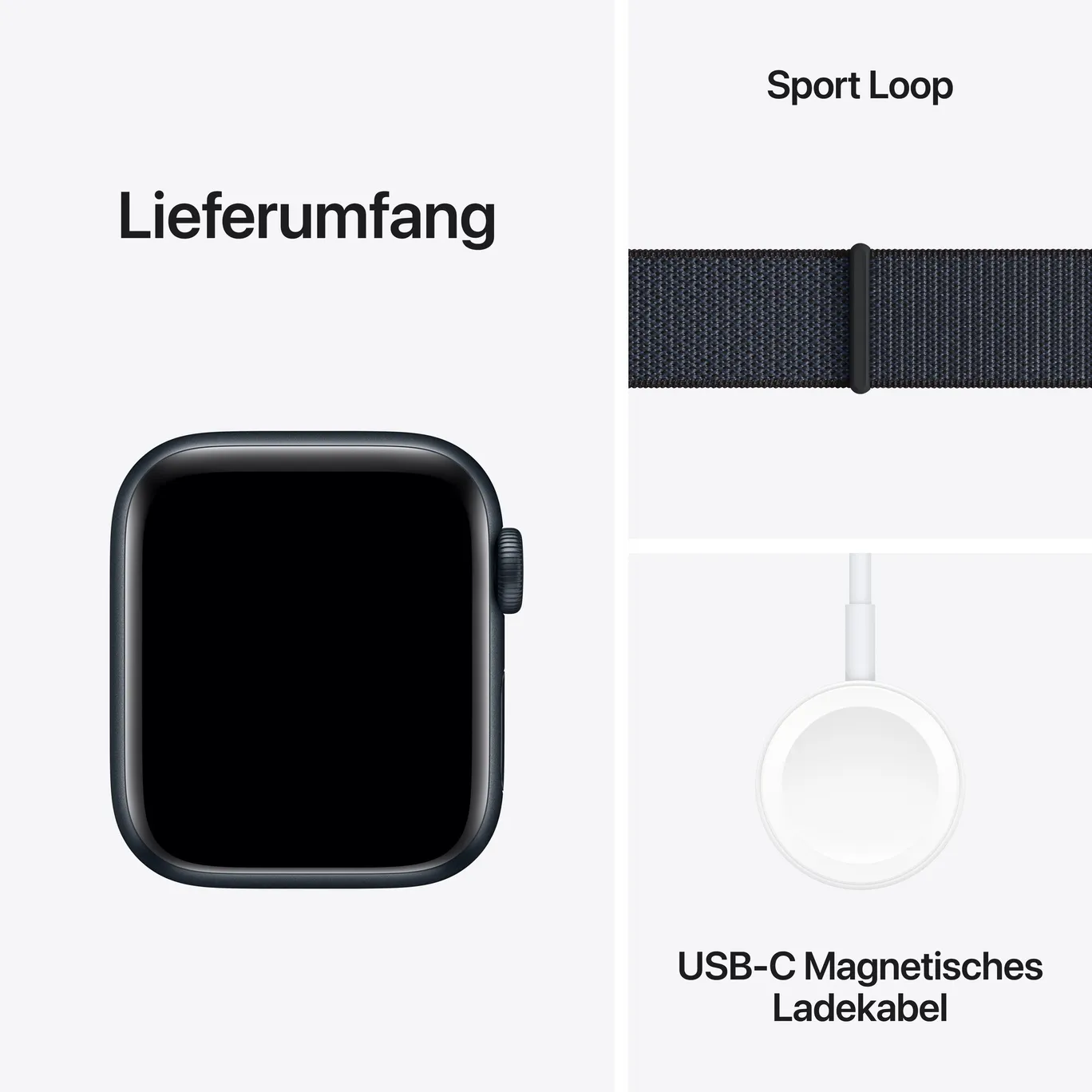 Apple Watch SE GPS 40mm Alu Mitternacht Sport Loop Armband tinte