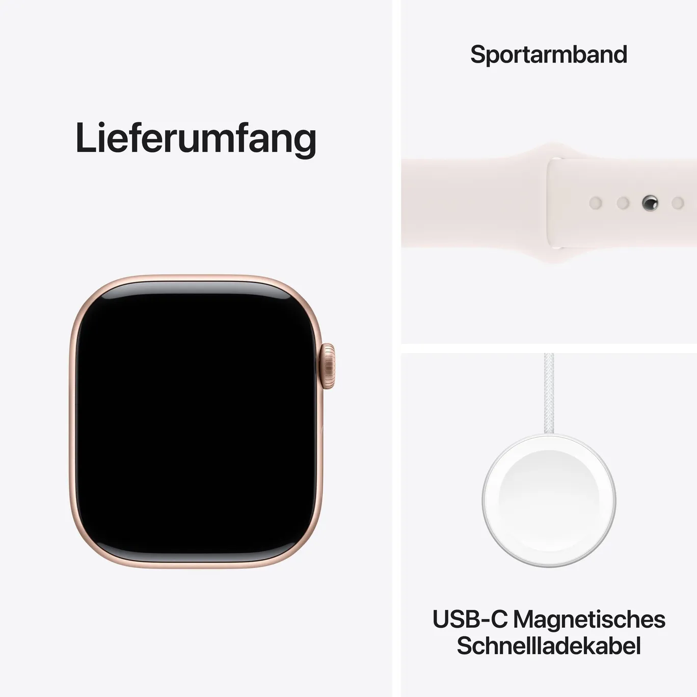 Apple Watch Series 10 LTE 46mm Rose Gold Aluminiumgehause mit Light Blush Sportarmband S M