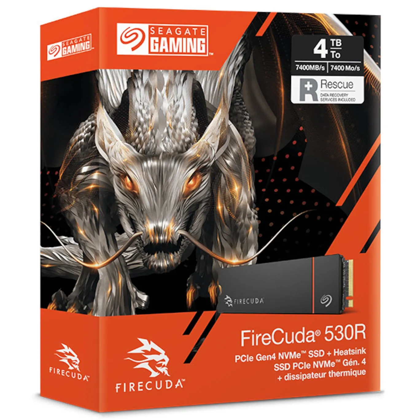Seagate Firecuda 530R NVMe SSD 4 TB M.2 2280 PCIe 4.0 mit Kühlkörper