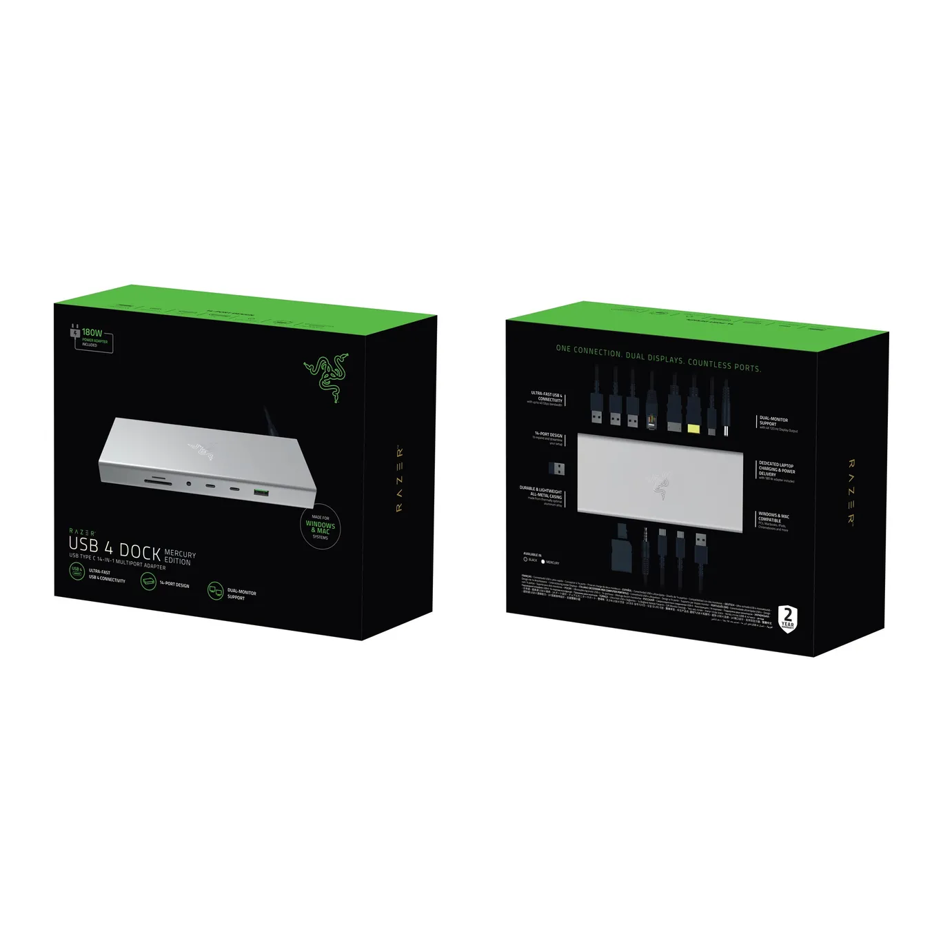 Razer USB 4 Dock Mercury Edition Razer Thunderbolt 4 Dock