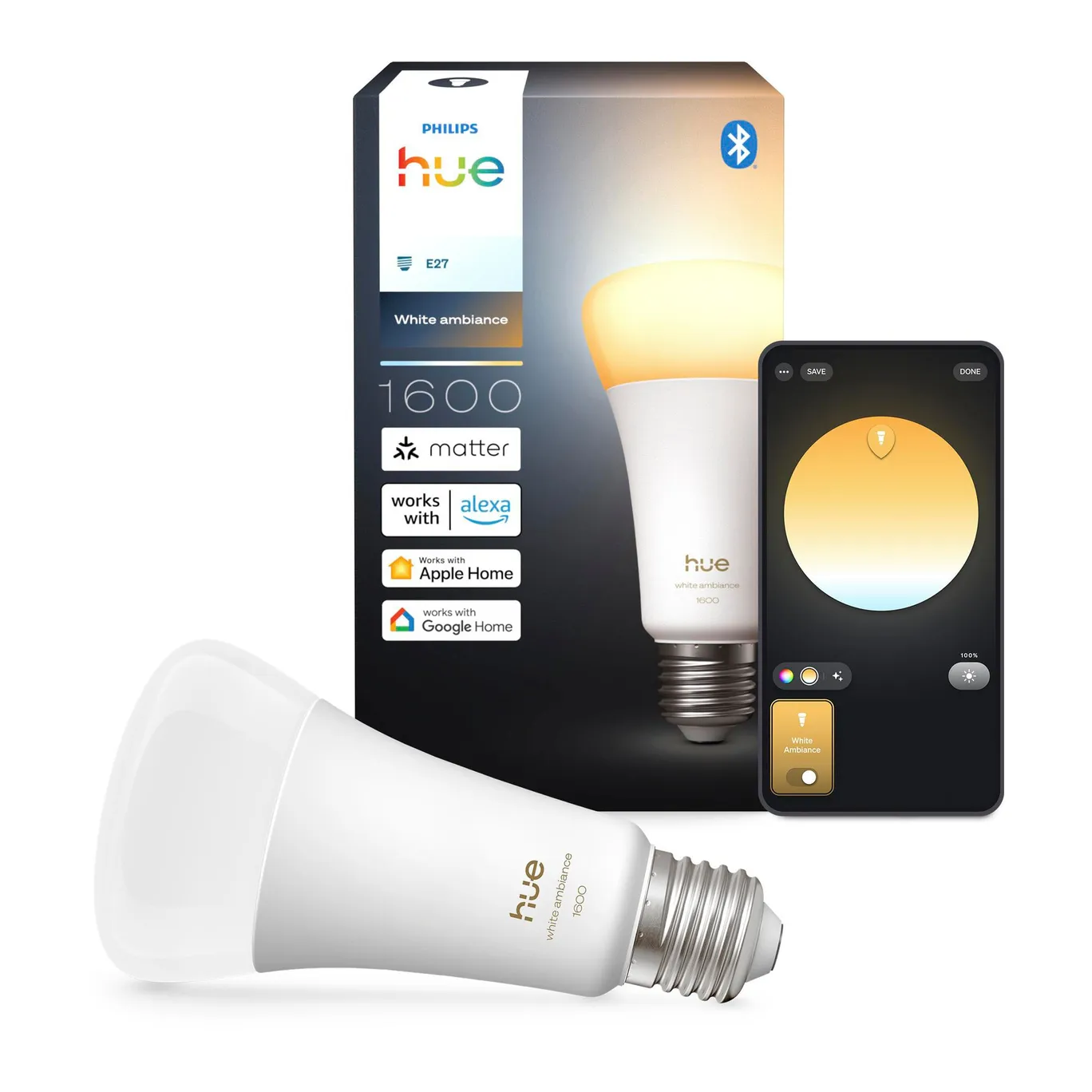 Philips Hue White E27 White Ambiance Einzelpack 1600lm 100W