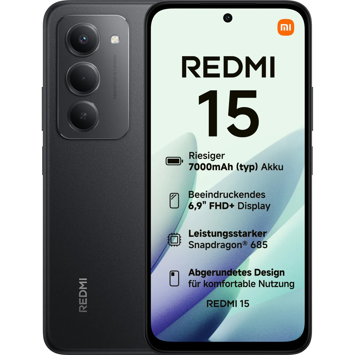 XIAOMI Redmi 15 - Smartphone Von 6 + 128GB, Schwarz Midnight