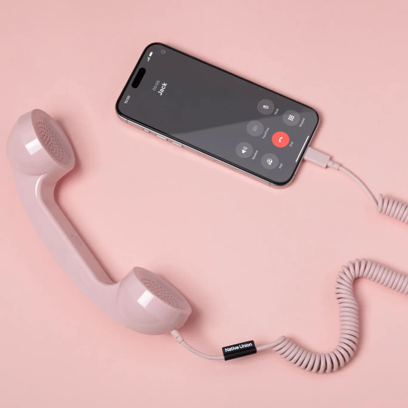 Native Union Combiné Téléphonique POP Rétro USB-C avec Microphone pour