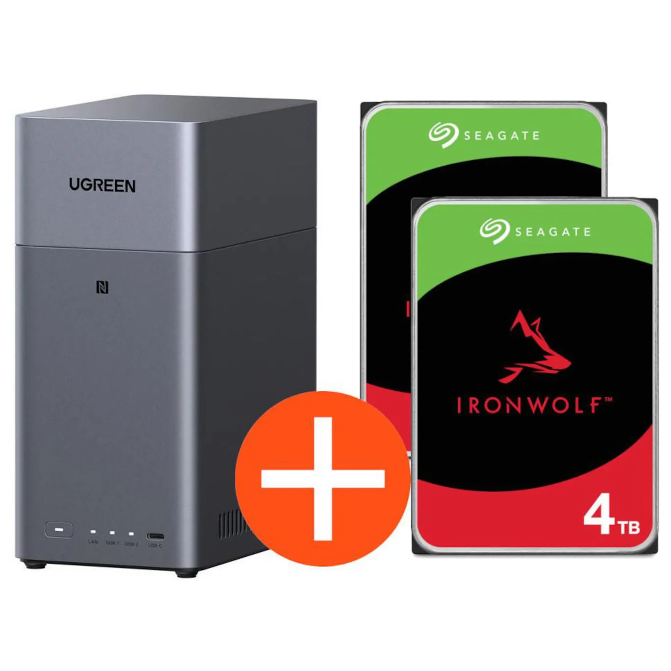 UGREEN NASync DH2300 NAS System 2-Bay 8TB inkl. 2x Seagate