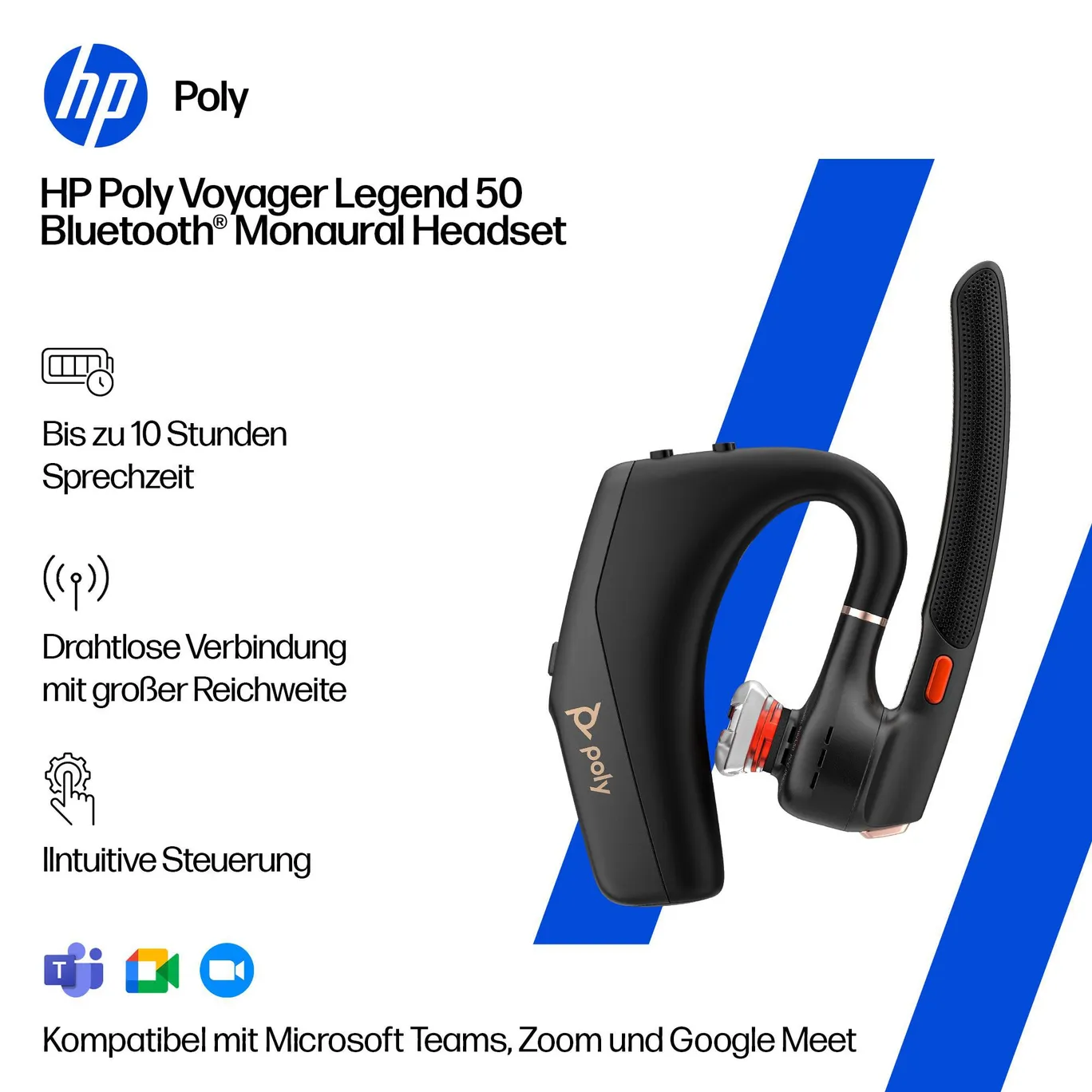Poly Voyager Legend 50-M UC Schwarz Bluetooth-Headset In-Ear