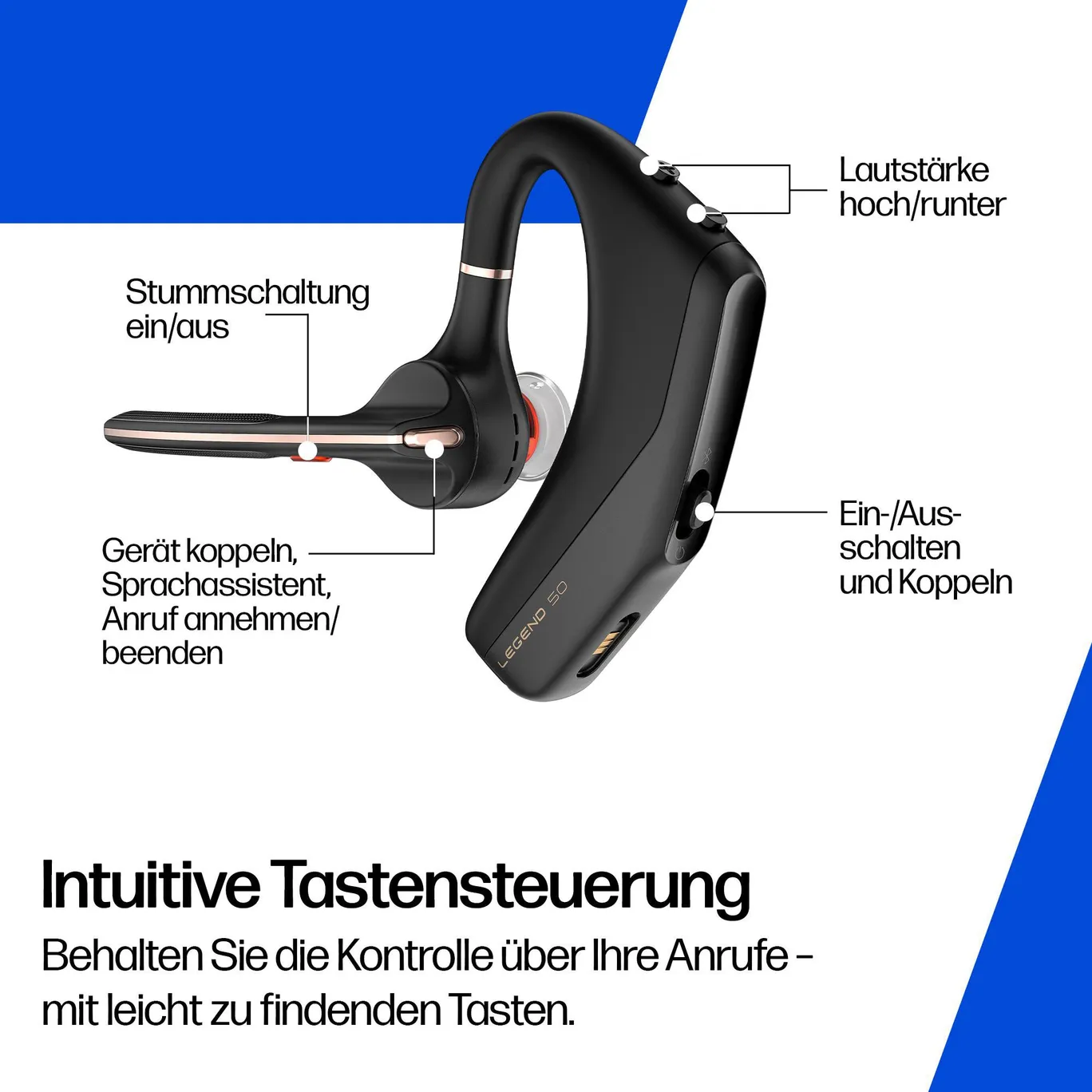 Poly Voyager Legend 50-M UC Schwarz Bluetooth-Headset In-Ear
