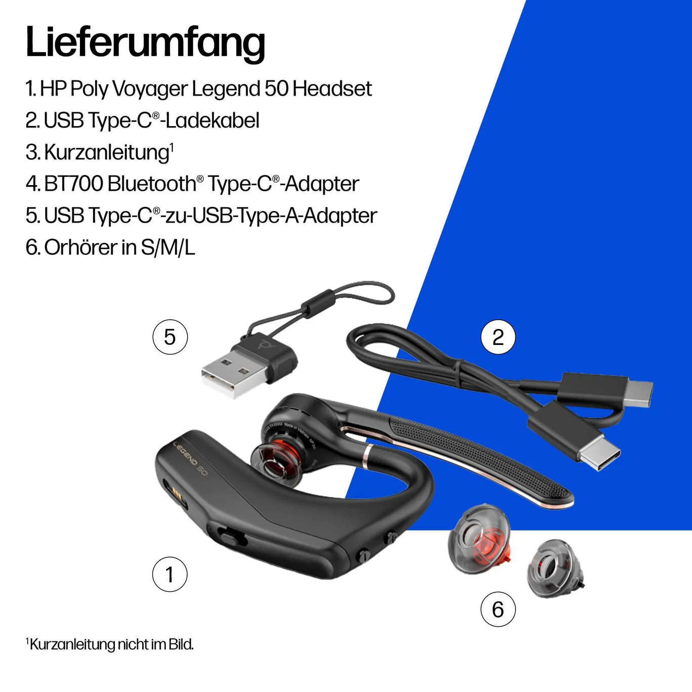 Poly Voyager Legend 50-M UC Schwarz Bluetooth-Headset In-Ear