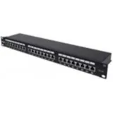24-Port Cat6a Patchpanel, geschirmt, 24 Ports, FTP, 1 HE, mit Klemmleisten 90°