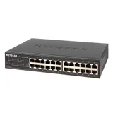 Netgear GS324 24 Port Switch Gigabit Ethernet LAN (Plug-and-Play Netzwerk, lüfterlos, 19 Zoll Rack-Montage, Robustes Metallgehäuse), Schwarz