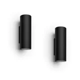 Philips Hue White & Col. Amb. Appear Wandleuchte rund schwarz 1200lm, 2er Pack