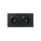 Kabelmeister Einbausteckdose 2-fach m. Schnelllader (20W, PD3.0), USB, anthrazit