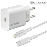 4smarts Schnelllade-Set 20W mit 1,5m Lightning Kabel f. iPhone