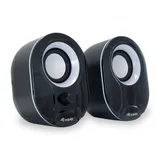 EQUIP 245333 Stereo-2.0-Lautsprecher, Black/White Schwarz mit weiß