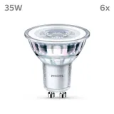 Philips LED Classic Lampe mit 35W, GU10 Sockel, Neutralweiß (4000K) 6er Pack