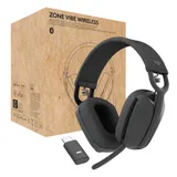Logitech Zone Vibe Wireless for Business - Stereo Headset, Grafit, USB-A/-C, Bluetooth, Zertifiziert für Microsoft Teams