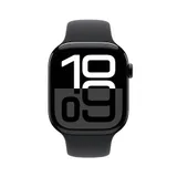 Apple Watch Series 10 LTE 46mm Diamantschwarz Aluminiumgehäuse mit schwarzem Sportarmband - M/L