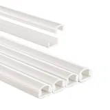 Hama 00220980 Kabelkanal, 4 Stück, selbstklebend, halbrund, 100 x 1,1 x 1 cm, PVC, Weiß
