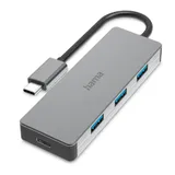 Hama 00200105 USB-C-Hub, Multiport, 4 Ports USB-A