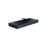 RAZER USB 4 Dock Schwarz - 4K, 1x HDMI 2.1 (120 Hz), 1x DP 1.4 (240 Hz), 2x USB-A (2. Gen), 2x USB-A (1. Gen), 2x USB-C (10 Gb/Sek.), 1x Gbit Ethernet, 1x SD 3.0 UHS-II, 1x 3,5mm Klinke, 180W
