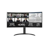 LG 34WR55QK-B 86.4cm (34") UWQHD 21:9 VA Curved Office Monitor HDMI/DP/USB-C PD65W 100Hz 5ms