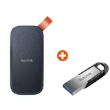 SanDisk Portable SSD V2 2 TB USB 3.2 Gen 2 bis zu 800MB/s inklusive 128GB Ultra Flair USB 3.0 Stick
