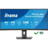 iiyama ProLite XCB3494WQSU-B1 86,4cm (34") WQHD VA Curved Office Monitor 21:9 HDMI/DP/USB-C 120Hz 0,4ms