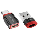 4smarts USB-C auf USB-A / USB-C Datenblocker Adapter, 2er Set, schwarz