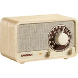 Sangean WR-8 Portables FM-Radio Echtholz-Gehäuse Weiße Esche
