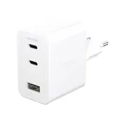 empower by PanzerGlass® Turbo 70W Multiple Ladegarät inkl. 2x USB-C + USB-A EU Anschluss Silber Weiß