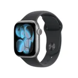 Apple Watch Series 11 GPS 42mm Space Grey Aluminium Gehäuse mit Sport Band (black) - S/M