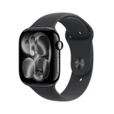 Apple Watch Series 11 GPS + Cellular 46mm Jet Black Aluminium Gehäuse mit Sport Band (black) - M/L