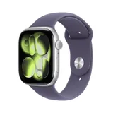 Apple Watch Series 11 GPS 46mm Silver Aluminium Gehäuse mit Sport Band (purple fog) - S/M